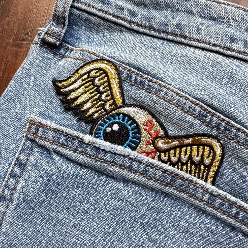 Von Dutch Super Wide Leg Jeans Y2K Baggy Women’s 31 -Fits 36” Waist Embroidered - Picture 15 of 16